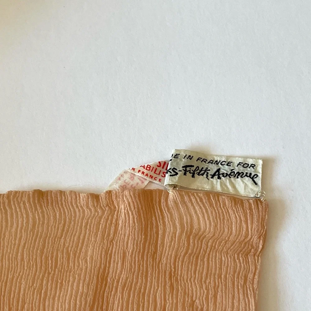 Saks Fifth Avenue Ombre Peach to Cream Silk Scarf